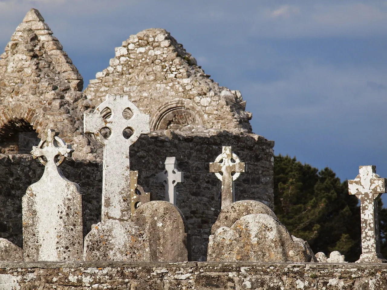 The ancient cemetery at Clonmacnoise