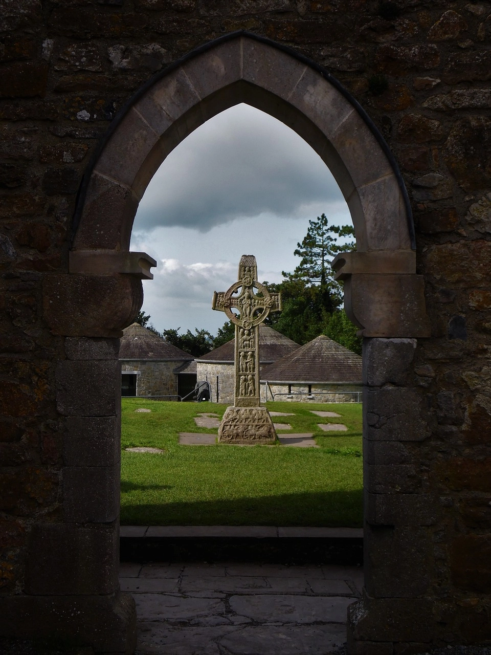 Visitors exploring the ruins of Clonmacnoise