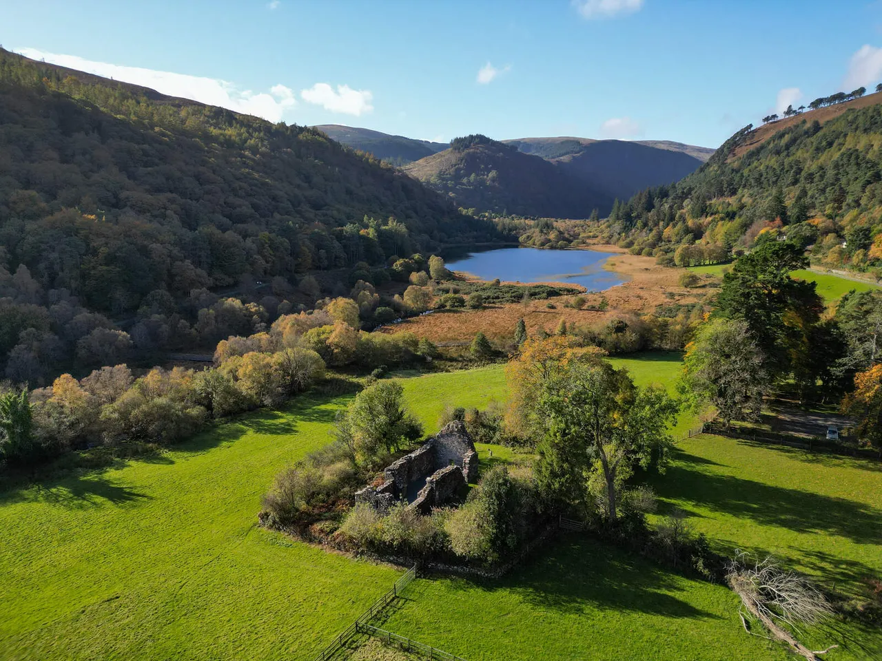 Aerial view of Glendalough