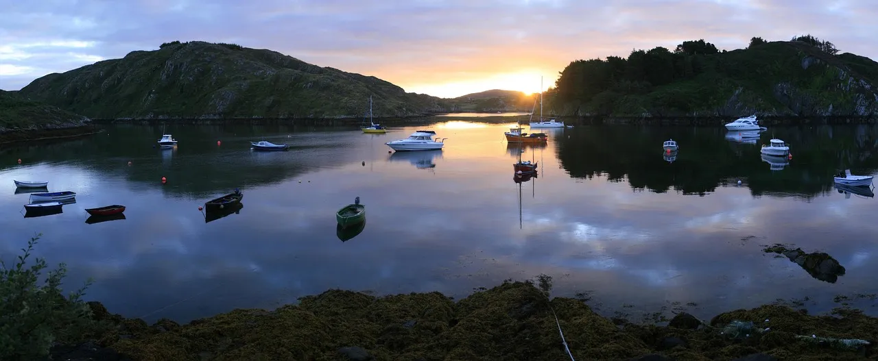 Boats on Lough Hyne, Cork