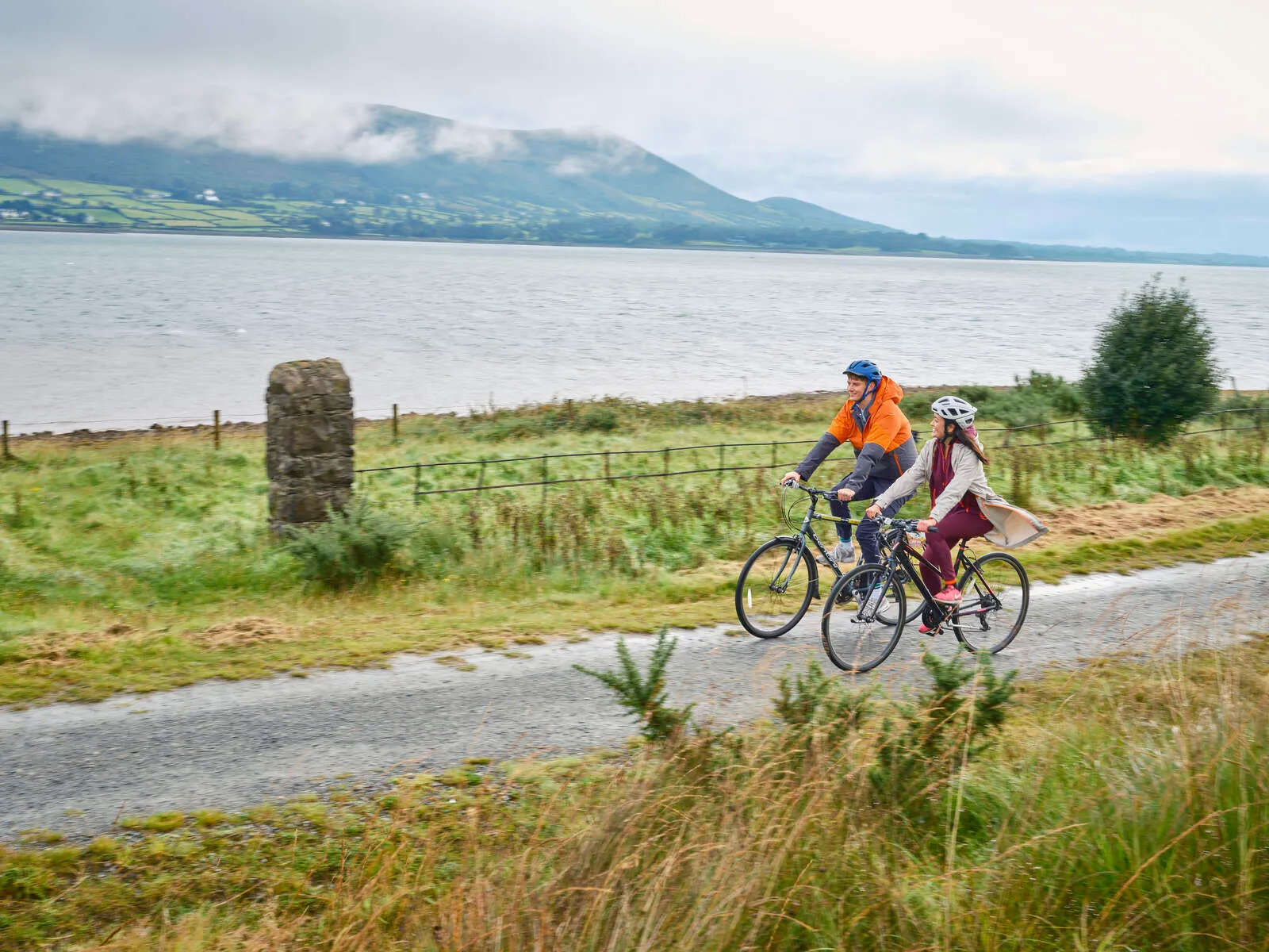 The scenic Carlingford Lough Greenway at Omeath